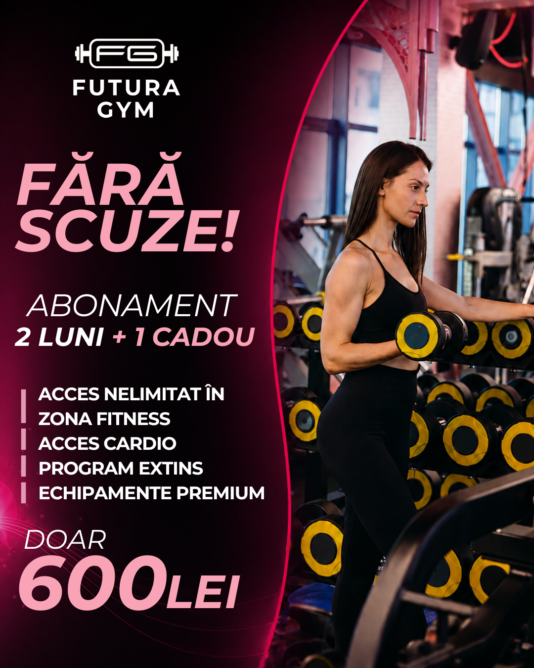 2+1 luni Abonament fitness nelimitat