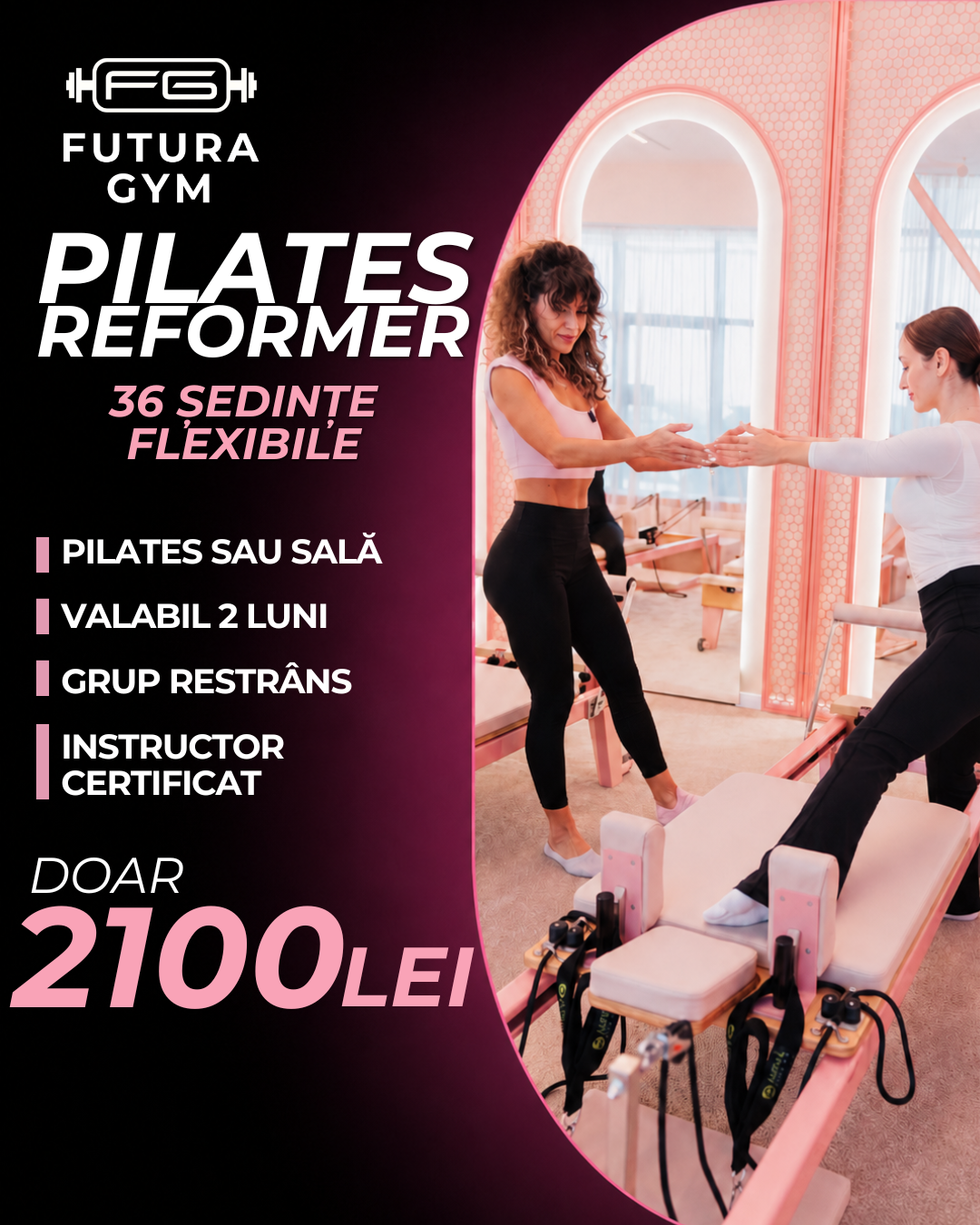 Pilates Reformer | 36 ședințe flexibile